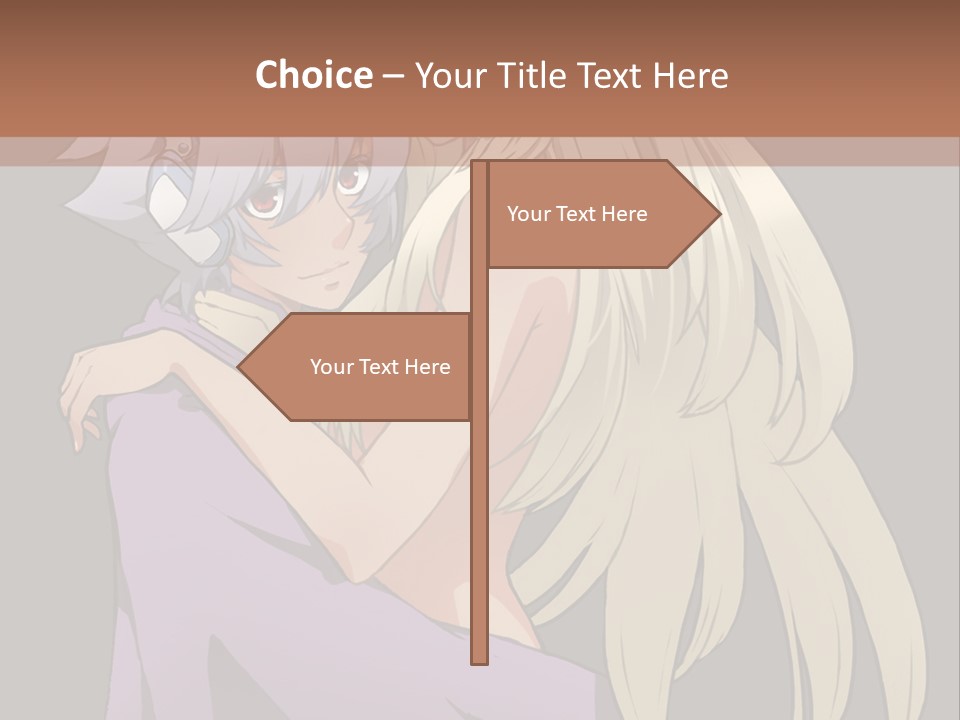 A Couple Of Anime Characters Hugging Each Other PowerPoint Template