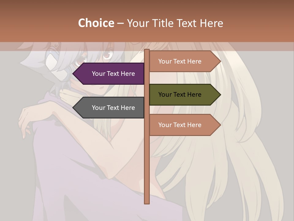 A Couple Of Anime Characters Hugging Each Other PowerPoint Template