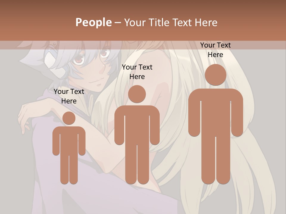 A Couple Of Anime Characters Hugging Each Other PowerPoint Template