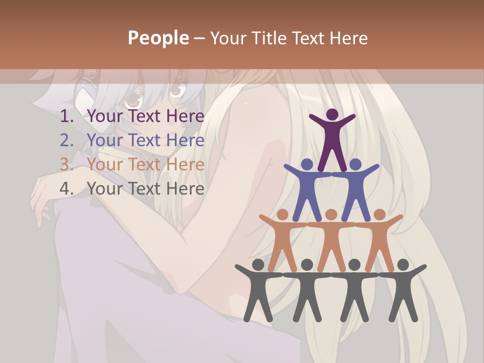 A Couple Of Anime Characters Hugging Each Other PowerPoint Template