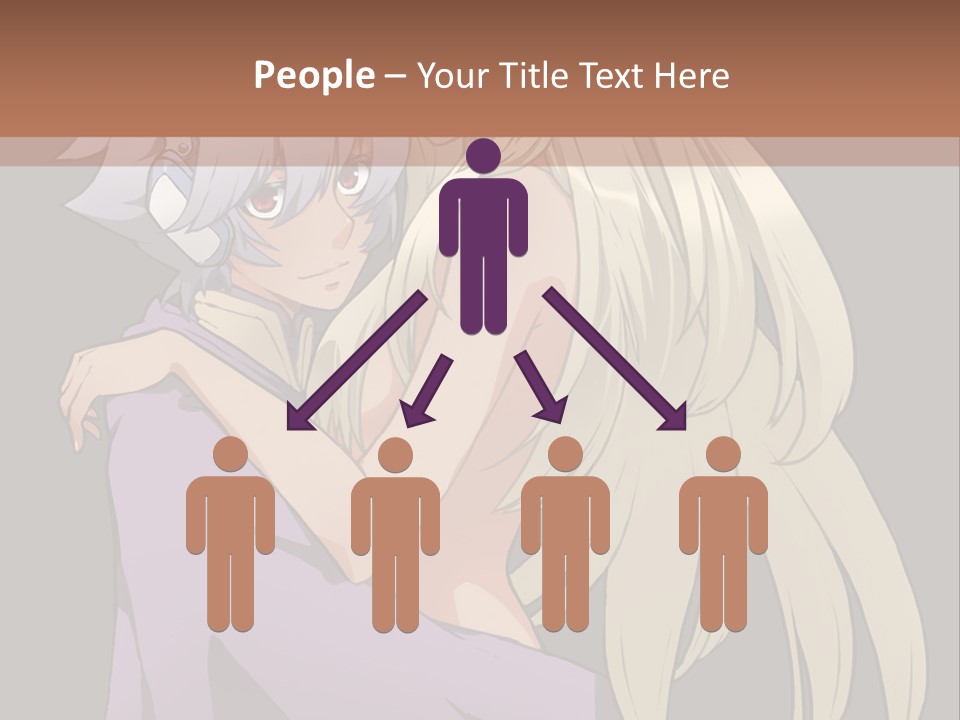 A Couple Of Anime Characters Hugging Each Other PowerPoint Template
