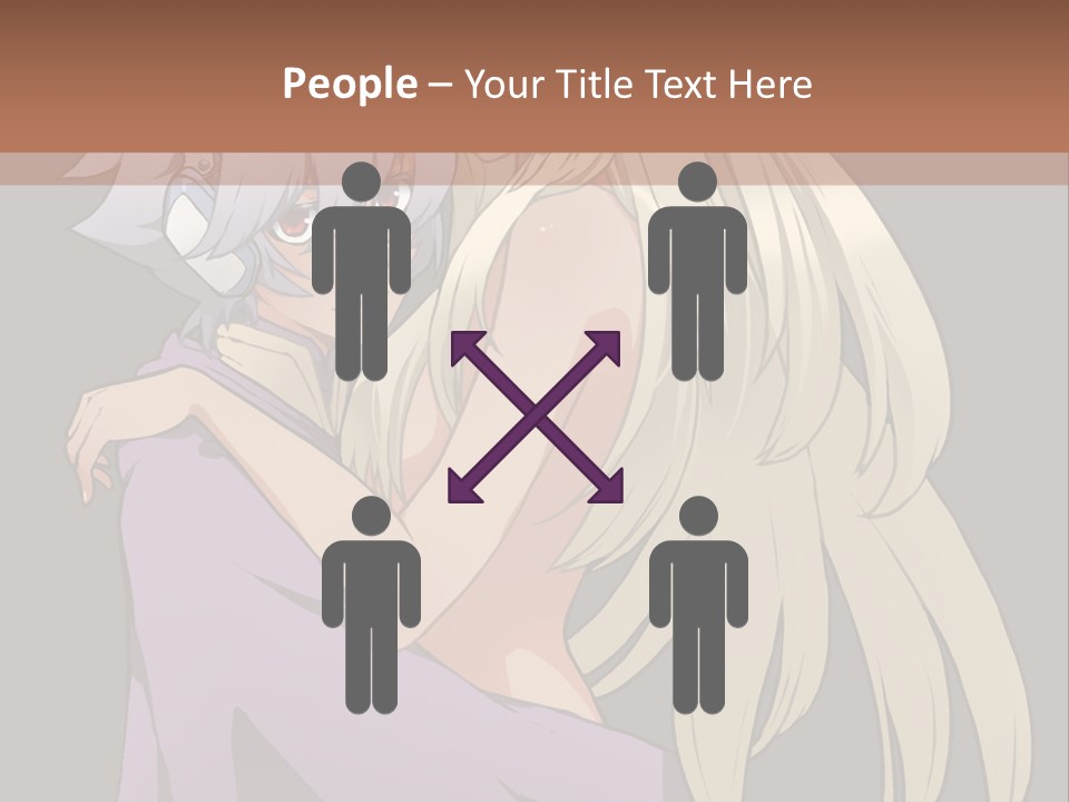 A Couple Of Anime Characters Hugging Each Other PowerPoint Template