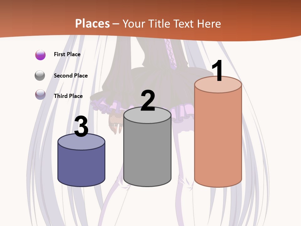 A Girl In A Purple Dress With Long White Hair PowerPoint Template