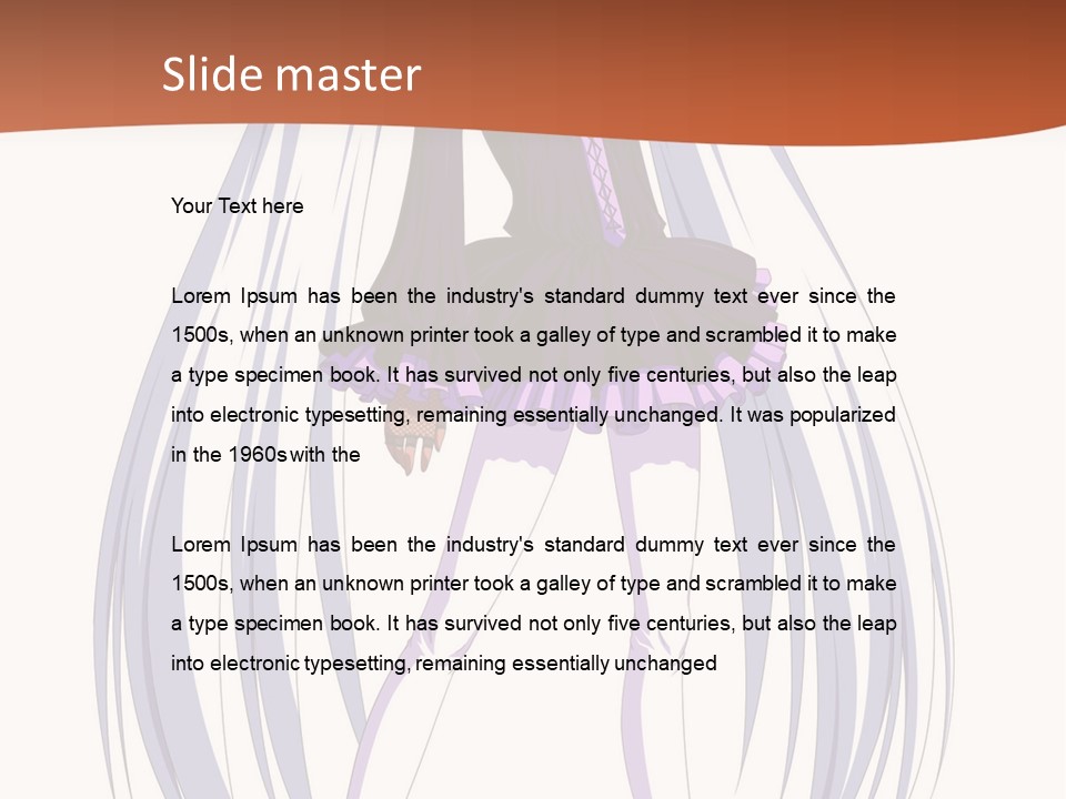A Girl In A Purple Dress With Long White Hair PowerPoint Template
