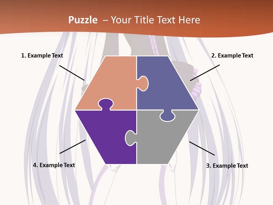 A Girl In A Purple Dress With Long White Hair PowerPoint Template