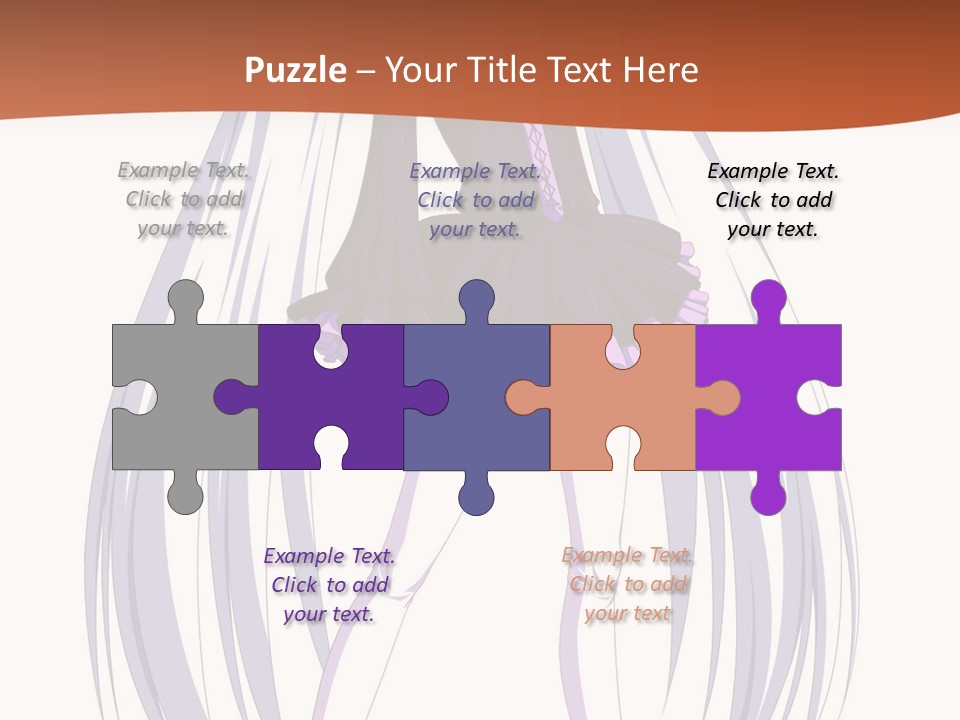 A Girl In A Purple Dress With Long White Hair PowerPoint Template