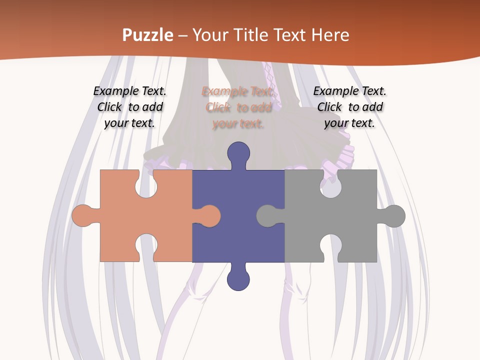 A Girl In A Purple Dress With Long White Hair PowerPoint Template