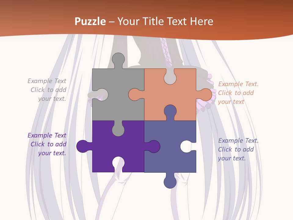 A Girl In A Purple Dress With Long White Hair PowerPoint Template