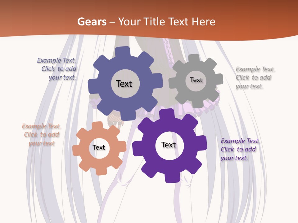 A Girl In A Purple Dress With Long White Hair PowerPoint Template