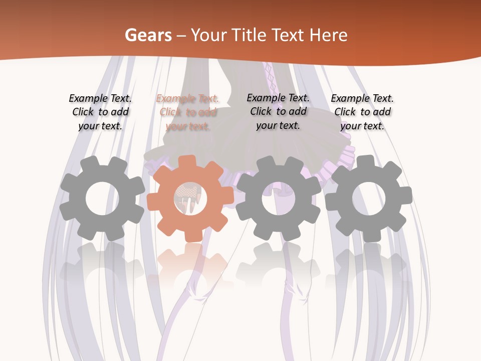 A Girl In A Purple Dress With Long White Hair PowerPoint Template