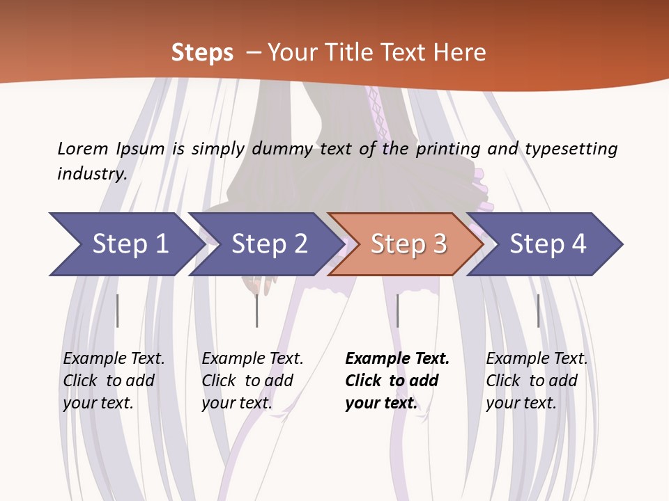 A Girl In A Purple Dress With Long White Hair PowerPoint Template