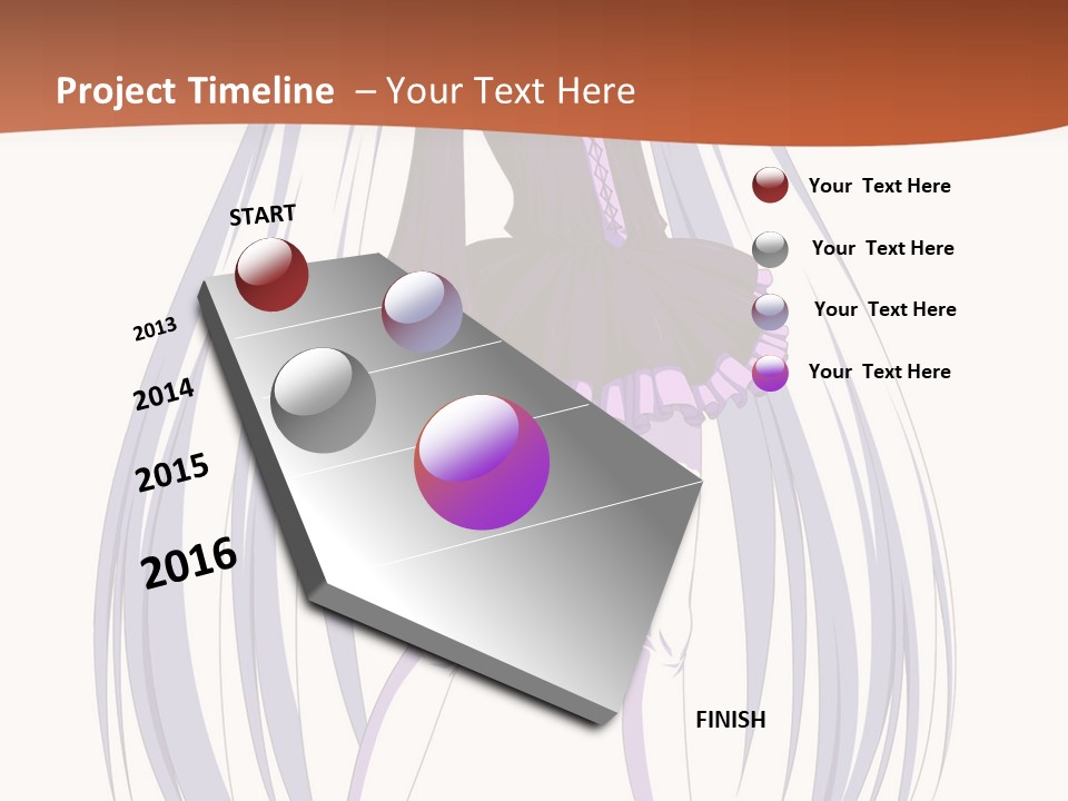 A Girl In A Purple Dress With Long White Hair PowerPoint Template