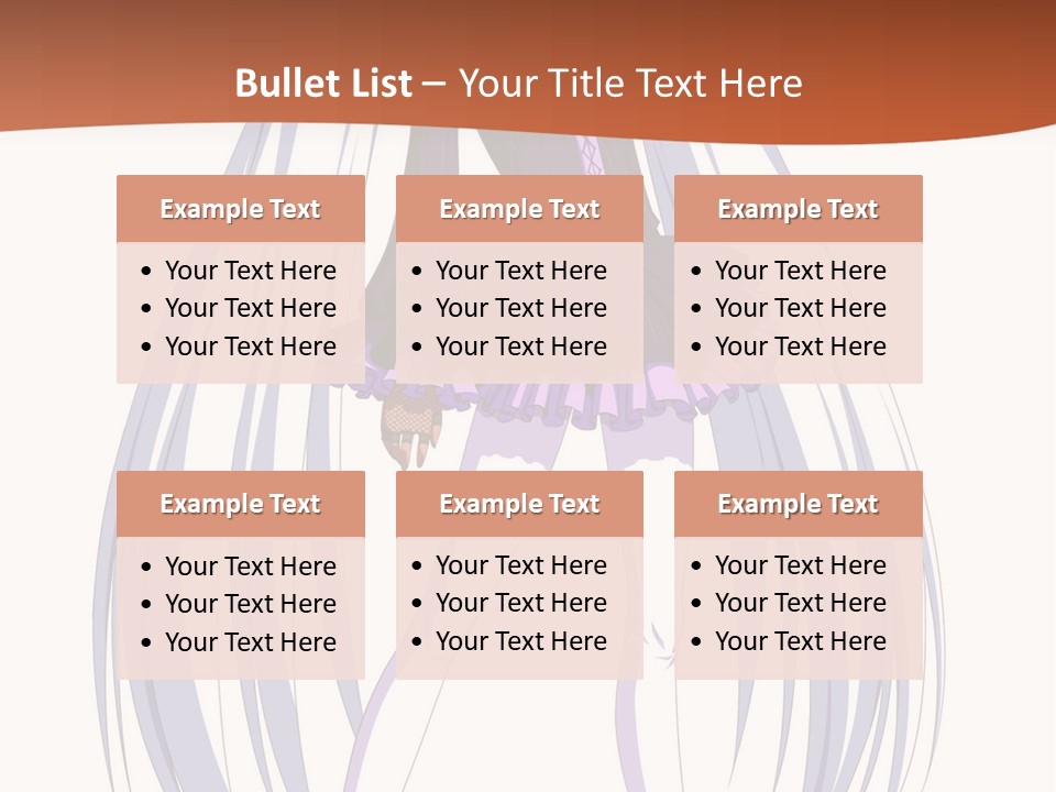 A Girl In A Purple Dress With Long White Hair PowerPoint Template