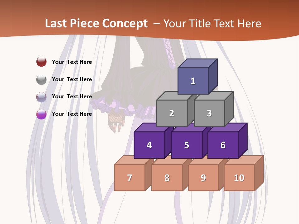 A Girl In A Purple Dress With Long White Hair PowerPoint Template