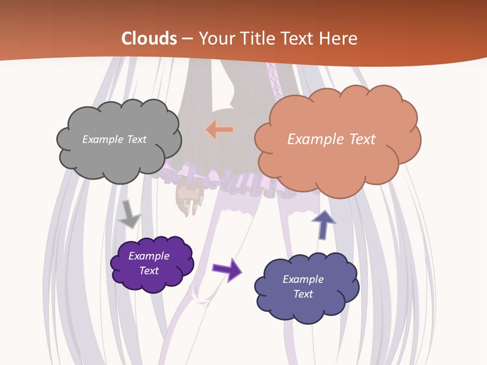 A Girl In A Purple Dress With Long White Hair PowerPoint Template