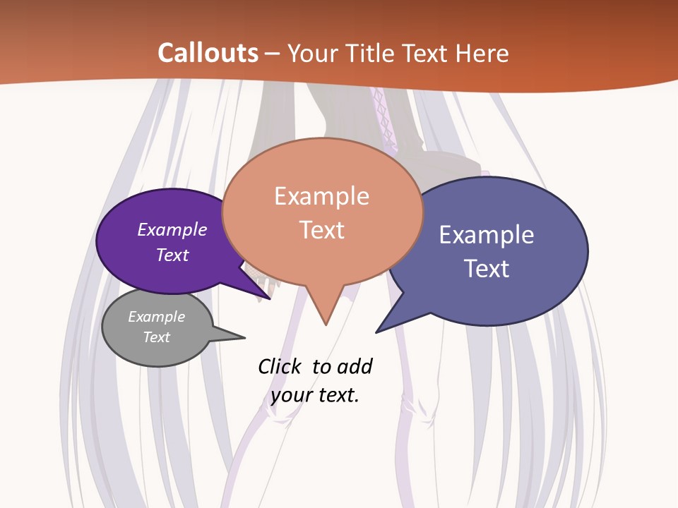 A Girl In A Purple Dress With Long White Hair PowerPoint Template