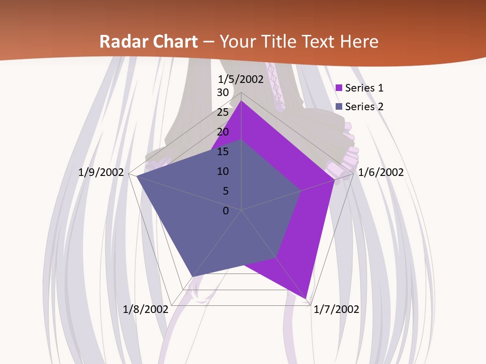 A Girl In A Purple Dress With Long White Hair PowerPoint Template