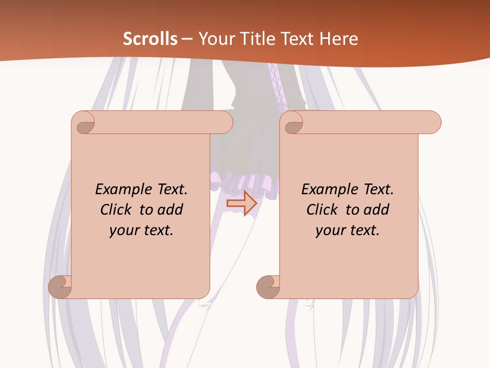 A Girl In A Purple Dress With Long White Hair PowerPoint Template