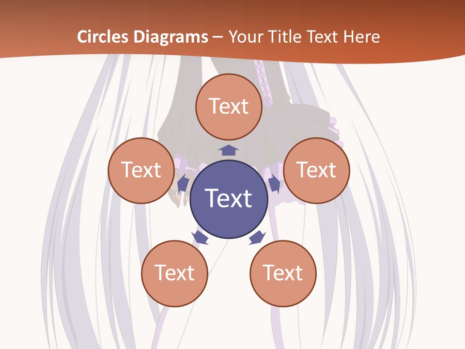 A Girl In A Purple Dress With Long White Hair PowerPoint Template