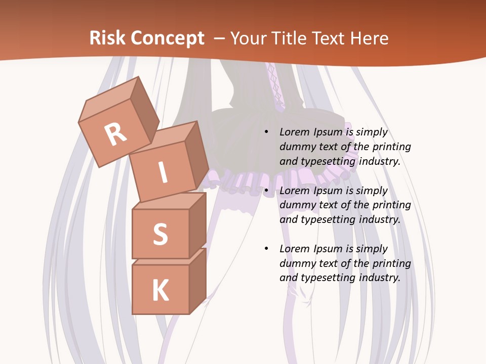 A Girl In A Purple Dress With Long White Hair PowerPoint Template