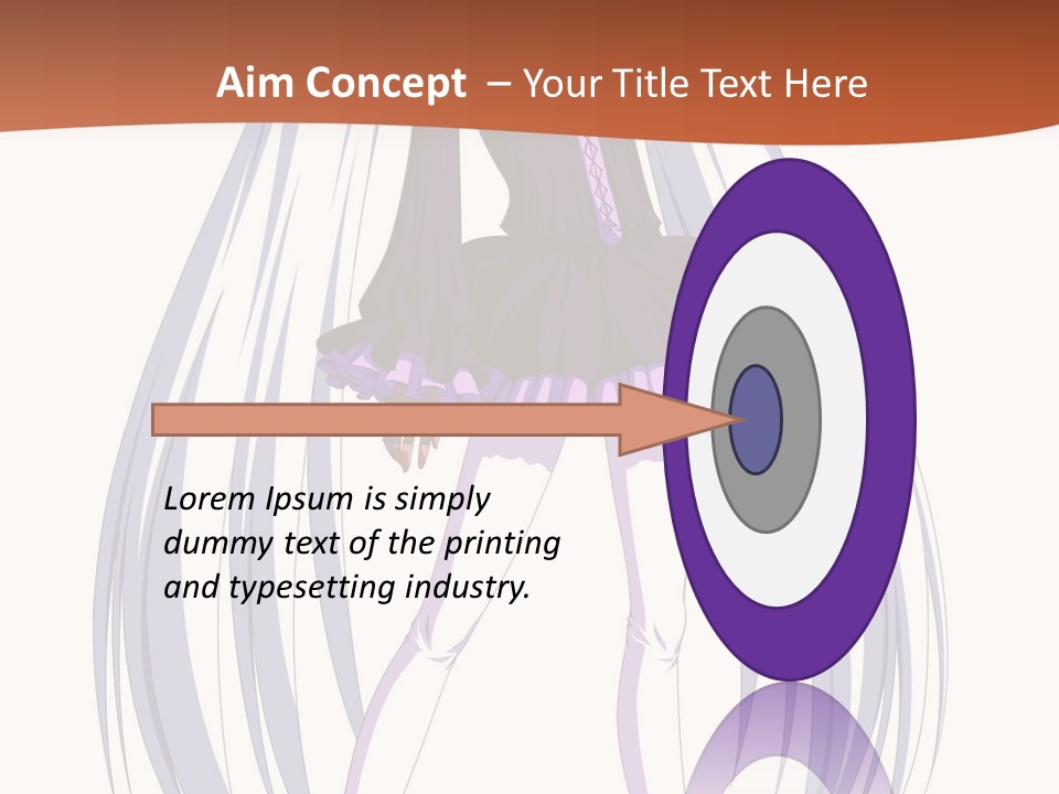 A Girl In A Purple Dress With Long White Hair PowerPoint Template