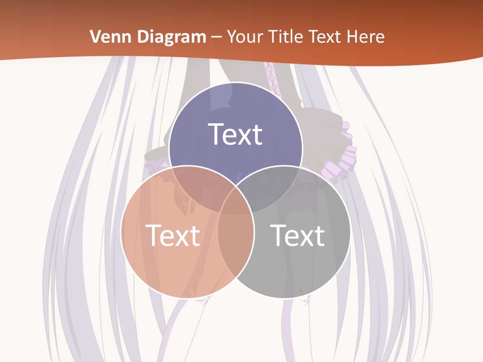A Girl In A Purple Dress With Long White Hair PowerPoint Template