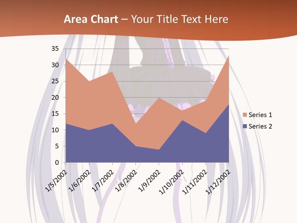 A Girl In A Purple Dress With Long White Hair PowerPoint Template