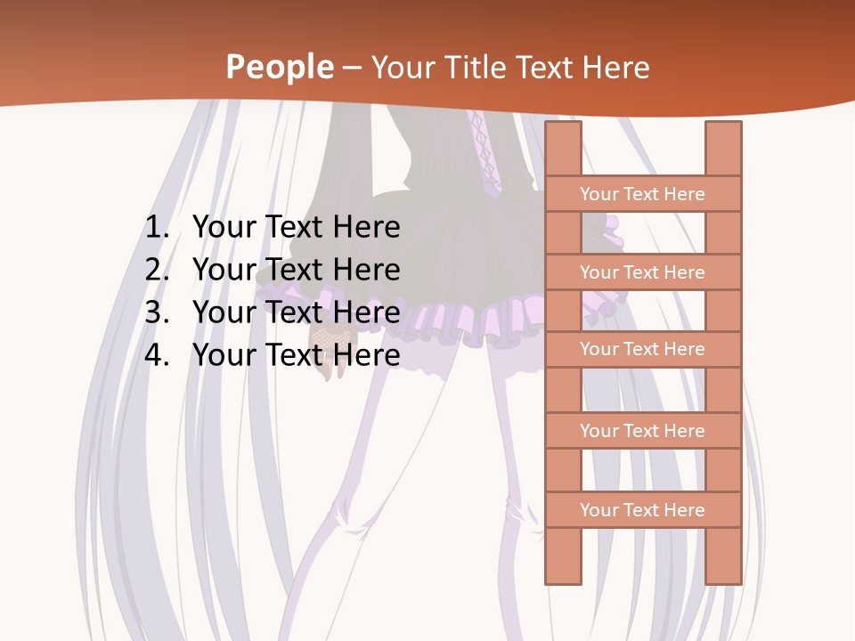 A Girl In A Purple Dress With Long White Hair PowerPoint Template