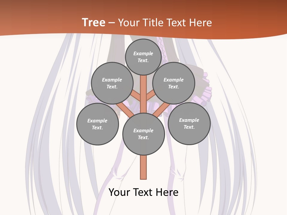 A Girl In A Purple Dress With Long White Hair PowerPoint Template
