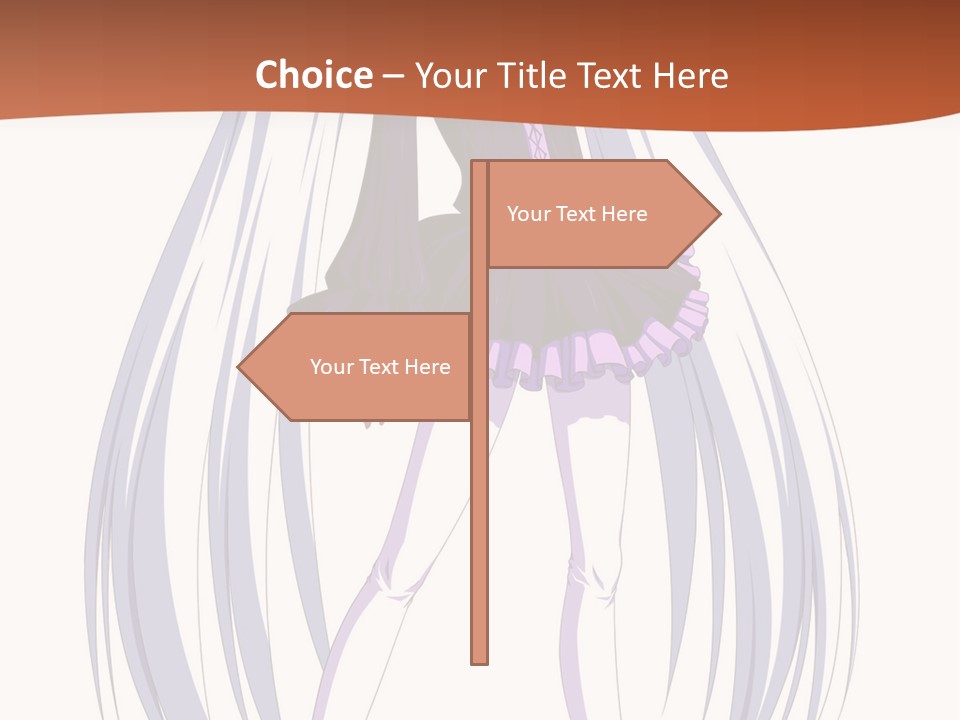 A Girl In A Purple Dress With Long White Hair PowerPoint Template