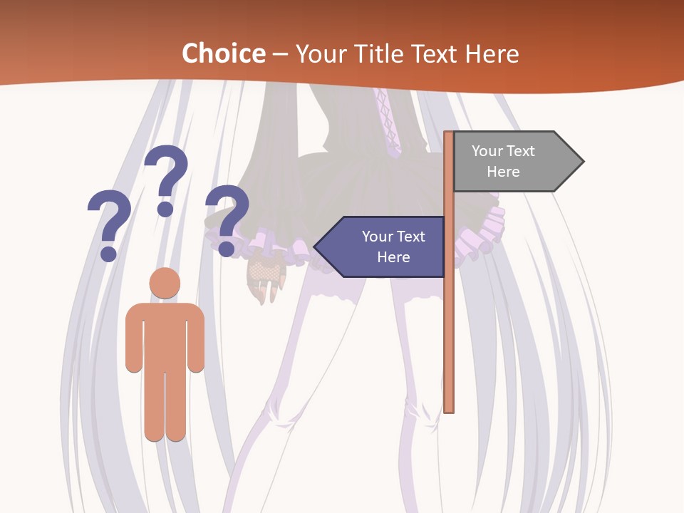A Girl In A Purple Dress With Long White Hair PowerPoint Template