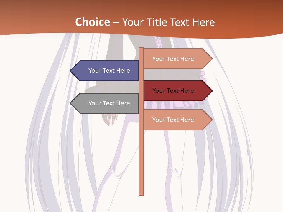 A Girl In A Purple Dress With Long White Hair PowerPoint Template