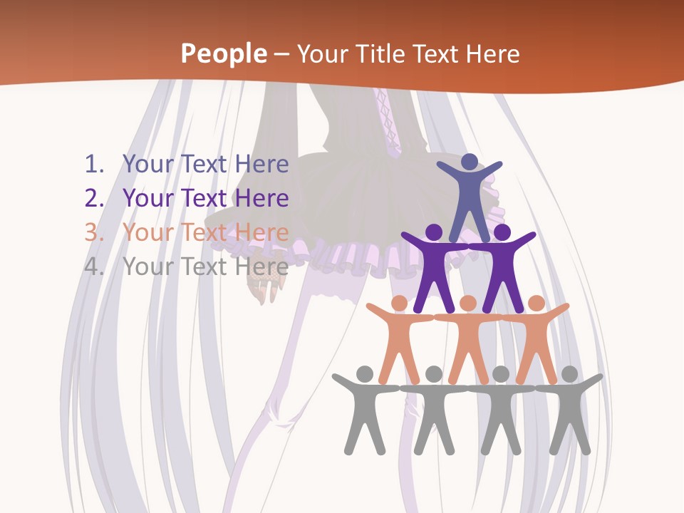 A Girl In A Purple Dress With Long White Hair PowerPoint Template