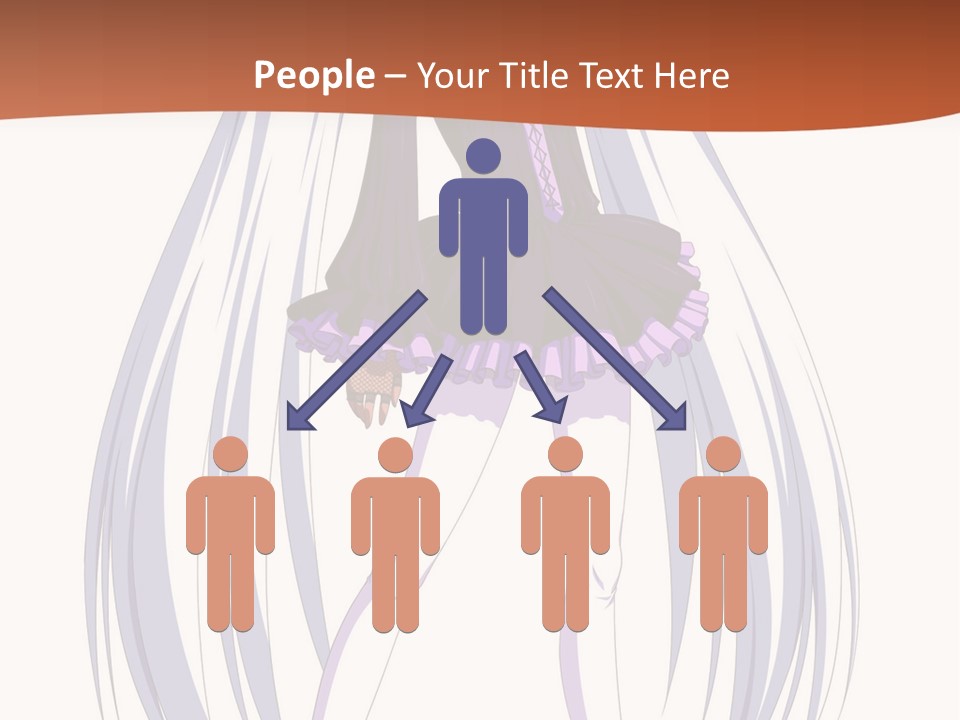 A Girl In A Purple Dress With Long White Hair PowerPoint Template