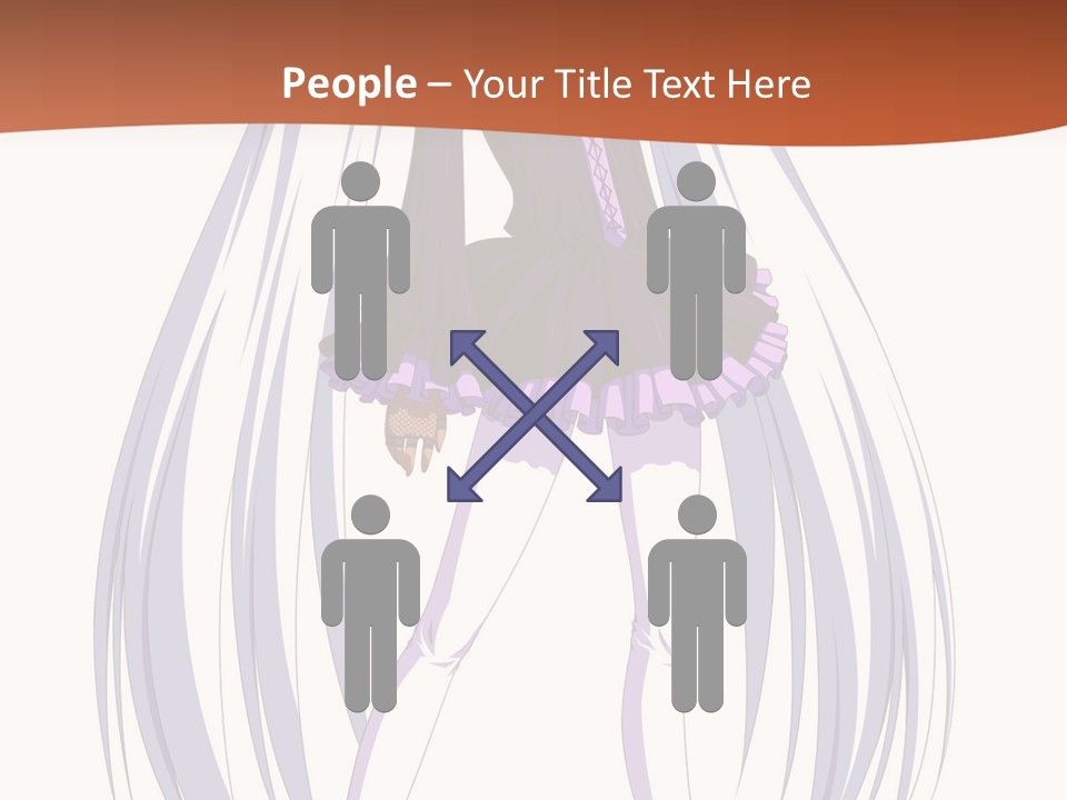 A Girl In A Purple Dress With Long White Hair PowerPoint Template