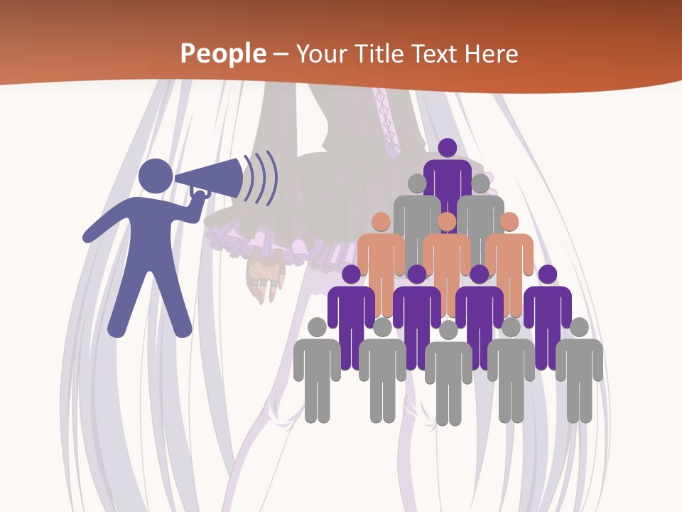 A Girl In A Purple Dress With Long White Hair PowerPoint Template