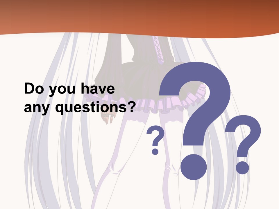 A Girl In A Purple Dress With Long White Hair PowerPoint Template