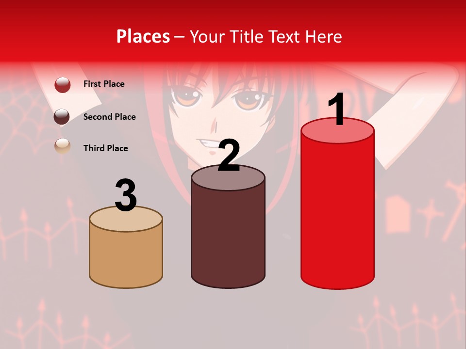 A Woman With Red Hair Is Holding Her Hands Behind Her Head PowerPoint Template