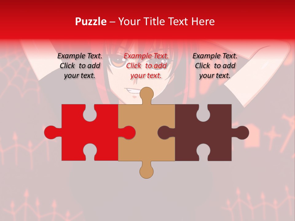 A Woman With Red Hair Is Holding Her Hands Behind Her Head PowerPoint Template