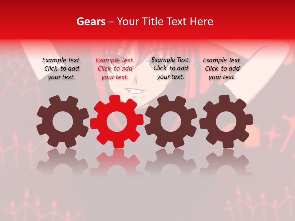 A Woman With Red Hair Is Holding Her Hands Behind Her Head PowerPoint Template