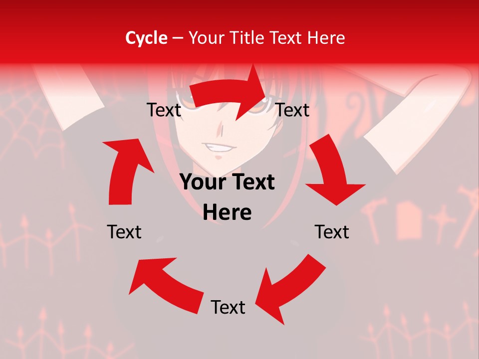 A Woman With Red Hair Is Holding Her Hands Behind Her Head PowerPoint Template