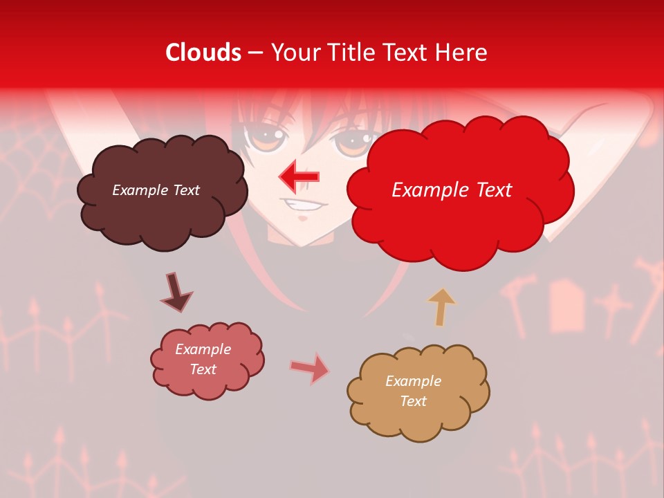 A Woman With Red Hair Is Holding Her Hands Behind Her Head PowerPoint Template