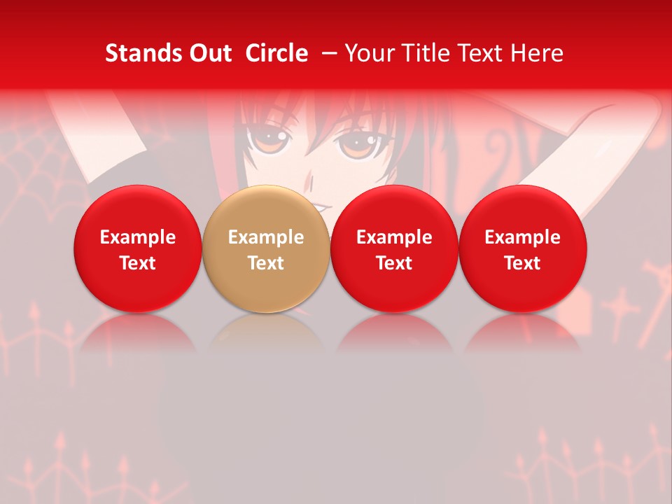 A Woman With Red Hair Is Holding Her Hands Behind Her Head PowerPoint Template