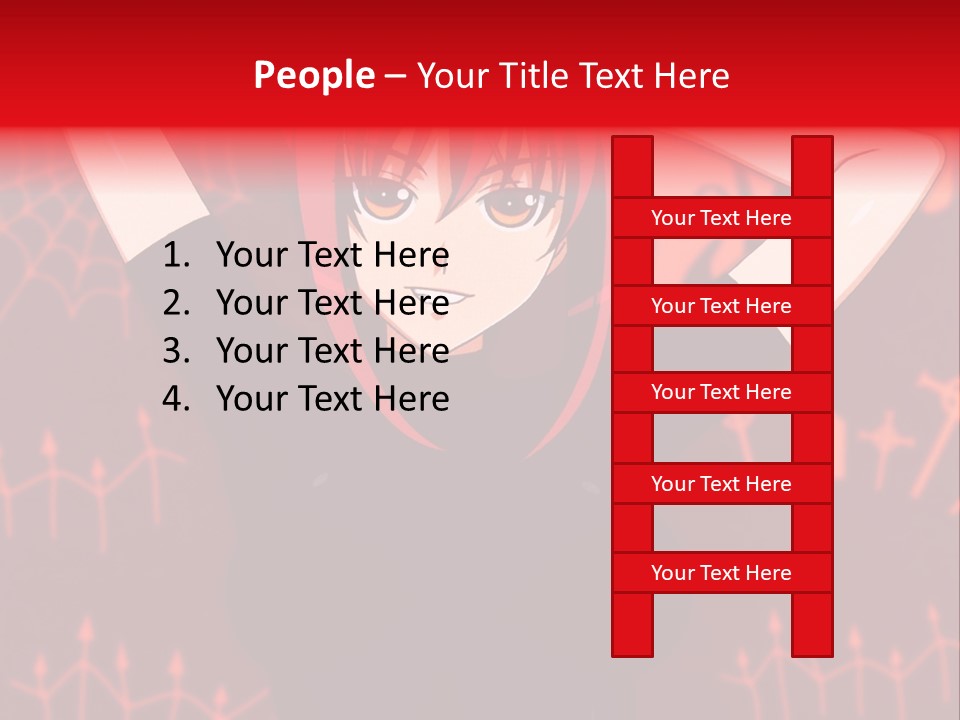 A Woman With Red Hair Is Holding Her Hands Behind Her Head PowerPoint Template