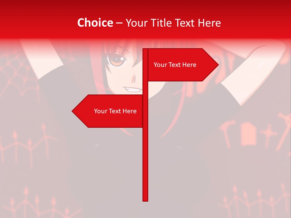 A Woman With Red Hair Is Holding Her Hands Behind Her Head PowerPoint Template