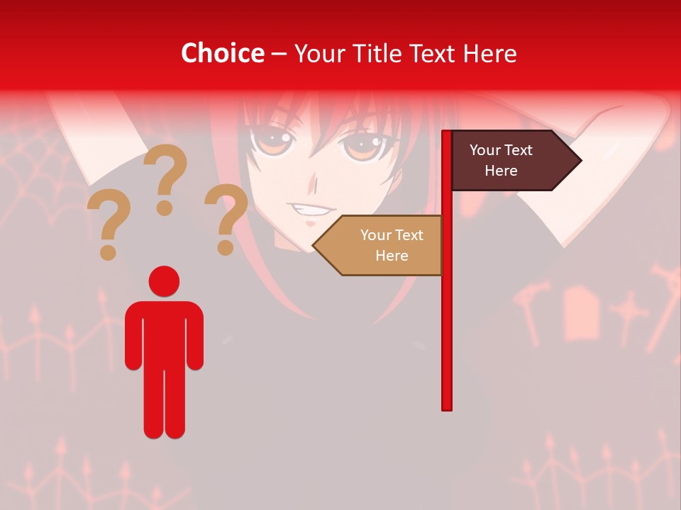 A Woman With Red Hair Is Holding Her Hands Behind Her Head PowerPoint Template