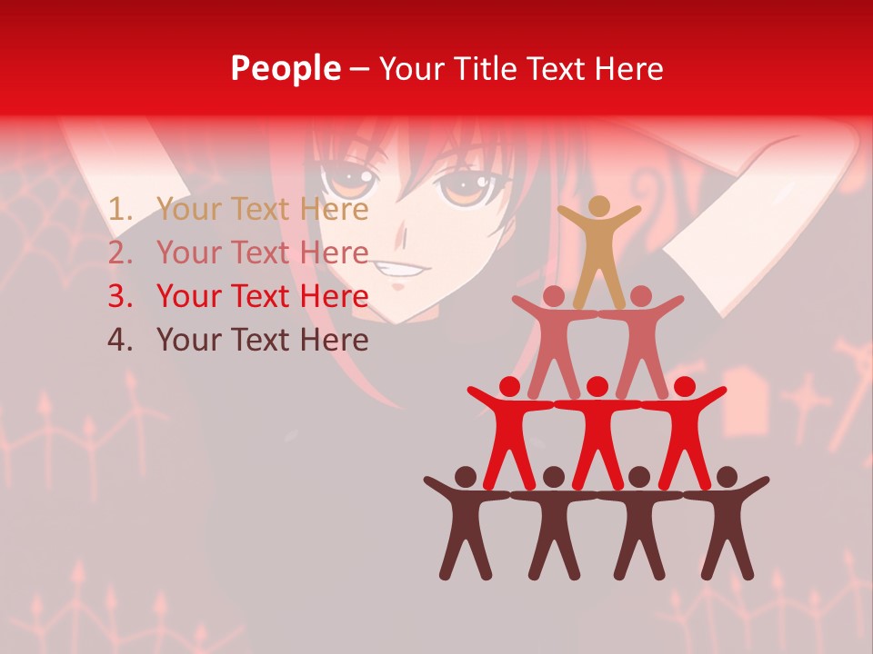 A Woman With Red Hair Is Holding Her Hands Behind Her Head PowerPoint Template