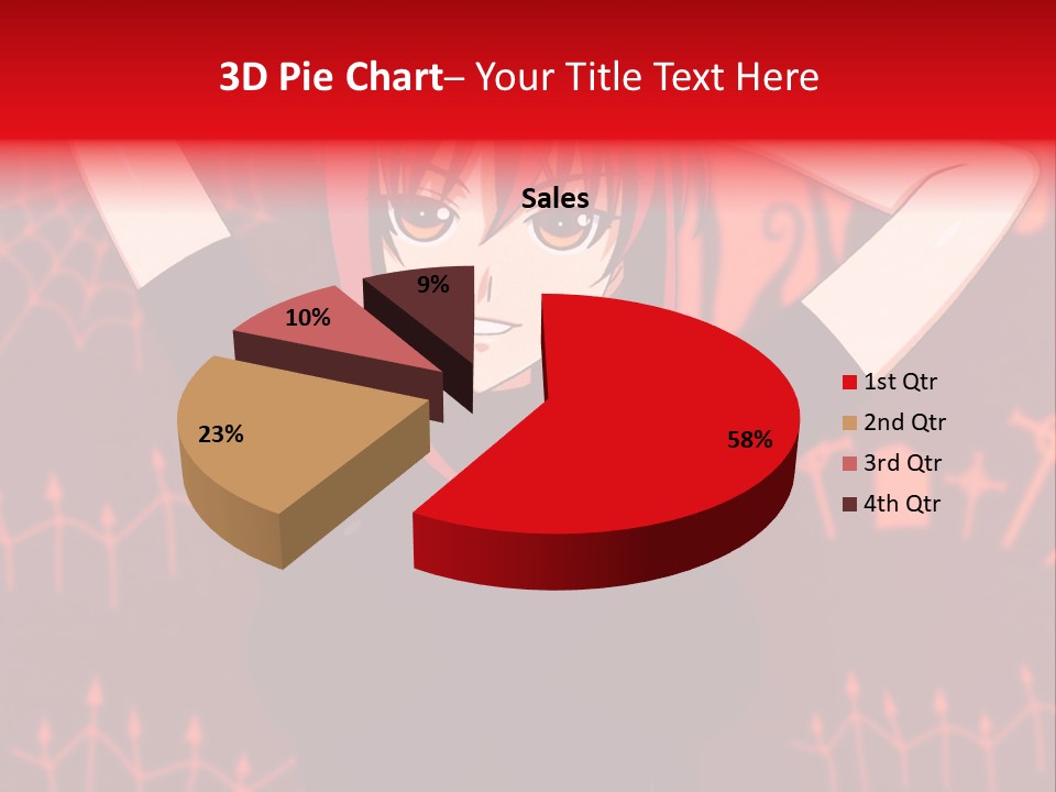 A Woman With Red Hair Is Holding Her Hands Behind Her Head PowerPoint Template