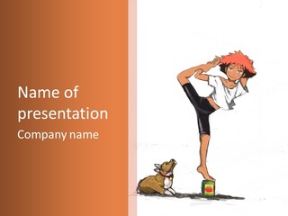 A Person Doing Yoga With A Dog On The Ground PowerPoint Template