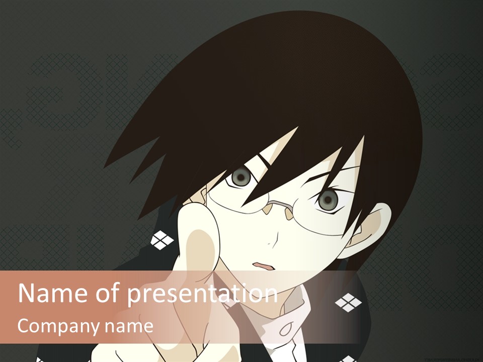 A Young Man With Black Hair And Glasses Is Looking At The Camera PowerPoint Template